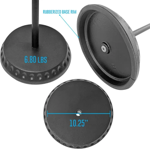 Miniatura 6 de AxcessAbles - Soporte de micrófono ponderado con base redonda pesada, ajuste de altura de agarre rápido, soporte de micrófono de 74 pulgadas que