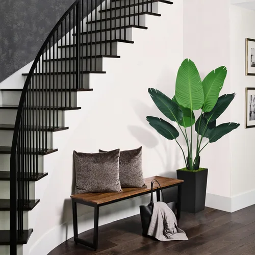 Miniatura 3 de ASTIDY Bird of Paradise - Planta artificial de 5 pies, palmera tropical sintética con maceta alta negra, planta falsa en maceta, árbol de seda