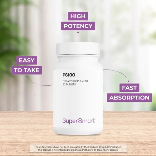 Miniatura 3 de Supersmart - Suplemento PS100 de 300 mg por día (fosfatidilserina) - Salud y protección del cerebro - Soporte de memoria Sin OMG y sin gluten - 60