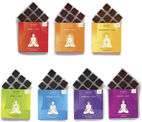 Miniatura 10 de Aromafume - Juego de ladrillos de incienso de 7 chakras, 63 ladrillos y árbol de la vida, juego de incienso sin humo para equilibrio de chakras