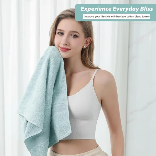 Miniatura 7 de Aibaser Toallas de mano - 16x30 pulgadas - Toallas de mano ligeras y altamente absorbentes para baño, viaje, gimnasio, ducha y spa (Azul)