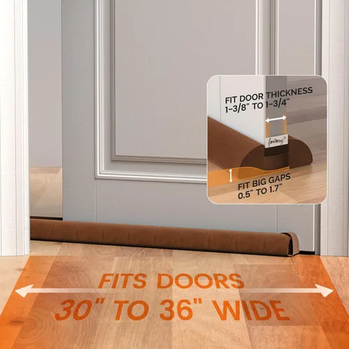 Miniatura 2 de Fowong Tope para Puerta de 36 Pulgadas con Insonorización; Topes para Corriente de Aire Sellados para Puertas Interiores y Exteriores, Bloqueador