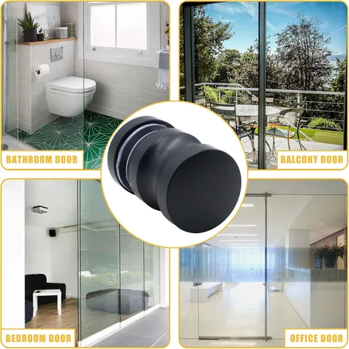 Miniatura 5 de Paquete de 2 Manijas para Puerta de Vidrio de Ducha, Perilla de Acero Inoxidable para Puertas de Ducha Tirador de Un Solo Lado Hardware para Puertas