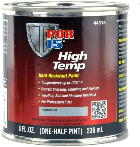 POR-15 44316 puntura de alta temperatura de aluminio - 8 onzas líquidas