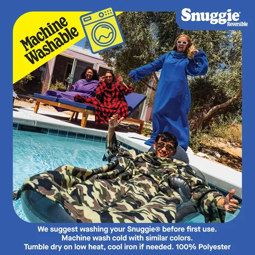 Miniatura 6 de Snuggie Manta original con mangas y bolsillos, acogedora manta de gran tamaño para hombres y mujeres adultos, talla única, 71x54