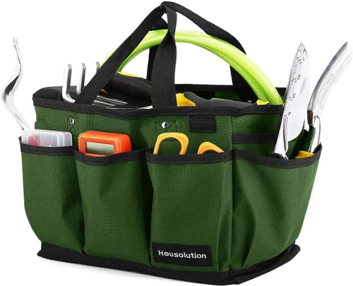 Housolution Bolsa de Jardinería, Bolsa de Almacenamiento de Herramientas de Jardín de Lujo y Organizador para el Hogar con Bolsillos, Resistente al