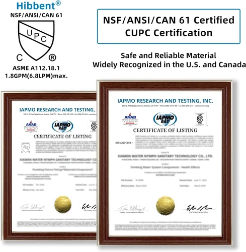 Miniatura 4 de Hibbent Aireador de grifo certificado NSF/ANSI/CAN 61, aireador de fregadero de cocina giratorio de 360°, certificación CUPC accesorio de rociador
