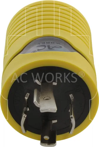 Miniatura 4 de AC WORKS Generador a adaptador RV de 30 amperios (L5-20 20A 3 clavijas de bloqueo compacto) Amarillo