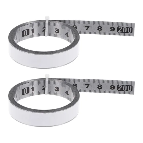 Miniatura 8 de HARFINGTON 2 cintas métricas autoadhesivas de 196.9 in, de acero inoxidable, impermeable, resistente al desgaste, de izquierda a derecha, regla