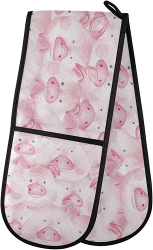 Miniatura 59 de ZZXXB Spring Bird - Guantes de cocina dobles con diseño floral de mariposa, resistentes al calor, antideslizantes, extra largos de 7 x 35 pulgadas
