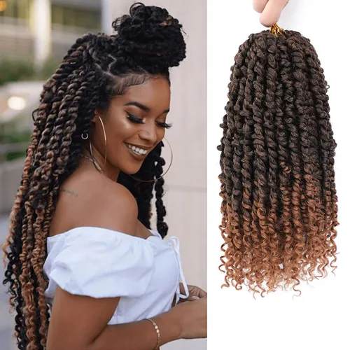 Miniatura 12 de Pelo de Passion Twist – 8 paquetes de 18 pulgadas Passion Twist Crochet para mujeres, cabello rizado pretrenzado Passion Twists extensiones de #2