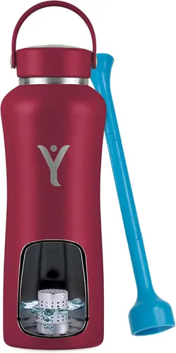 Miniatura 11 de DYLN - Botella de agua de hidrógeno Crea agua alcalina hidratante rica en hidrógeno hasta 9 pH Botella de agua de acero inoxidable aislada al