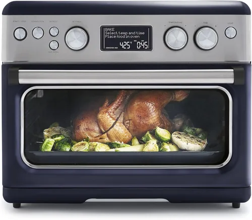 Miniatura 11 de GreenPan Horno de convección Elite 13 en 1 y freidora de aire, bandeja de cerámica sin PFAS y bandeja para pizza, estantes ajustables, ajustes Crema