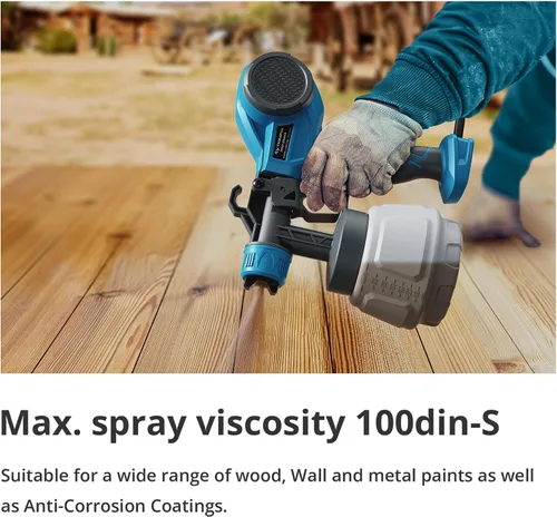 Miniatura 5 de Tilswall - Pulverizador de pintura, pistola de pintura en aerosol ligera con contenedor de 1000ml, pistola de pulverización eléctrica de alta