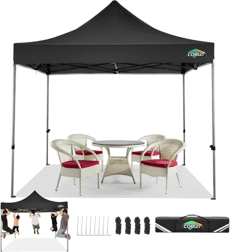 Miniatura 52 de COBIZI Toldo de 10 x 20 pies con paredes laterales, carpa de fiesta resistente para fiestas, bodas, tienda de campaña portátil plegable fácil