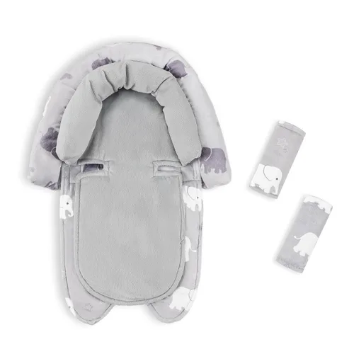 Miniatura 8 de Soporte de cabeza de asiento de automóvil para bebé con reposacabezas extra, soporte para cuerpo de bebé 2 en 1 con almohadillas para los hombros