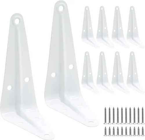 Miniatura 11 de Uenhoy Paquete de 10 soportes de estante negros de 4 x 3 pulgadas, soportes flotantes de metal resistentes para montaje en pared, soportes