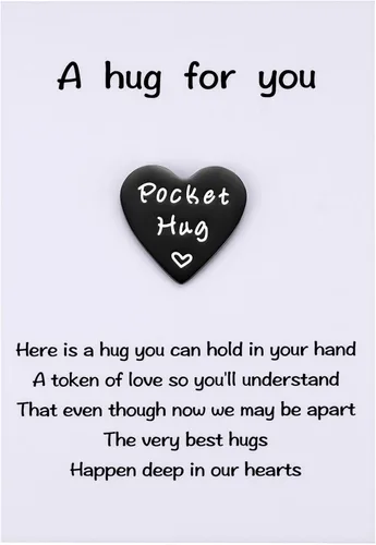 Miniatura 7 de Una ficha de abrazo de bolsillo pequeñita con tarjeta de poema para regalo de aislamiento, Te Extraño, Pensando en Ti, regalo de cuarentena