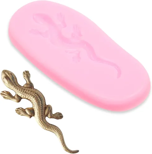 Miniatura 7 de Lizard Gecko - Molde para fondant, 4 unidades, moldes de silicona para dulces de chocolate para decoración de pasteles, decoración de cupcakes