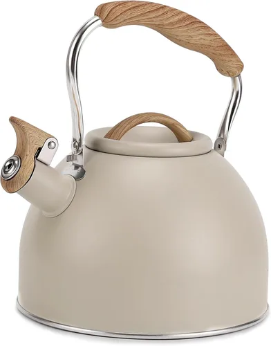 Miniatura 9 de Tetera, Vegoran Tetera Silbante de 100 OZ / 3 Litros, Teteras para Estufa de Acero Inoxidable Grado Alimenticio con Mango Plegable