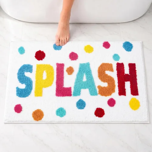 Miniatura 19 de Brush Your Teeth - Tapetes de baño de 17 x 24 pulgadas, suaves, absorbentes y antideslizantes, lavables a máquina con diseños de letras coloridas
