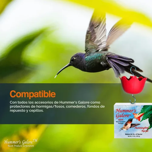 Miniatura 8 de Hummer's Galore Alimento para colibríes, néctar de colibrí listo para mezclar, fórmula colectora de néctar totalmente natural, sin conservantes ni