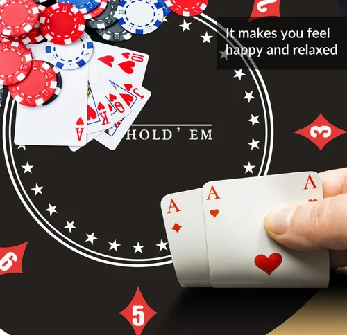 Miniatura 5 de nuveti Alfombrilla de póquer redonda de 61/79/119/140/160 cm para Texas Holdem Mesa de póquer portátil con diseño Art Deco para jugar cartas