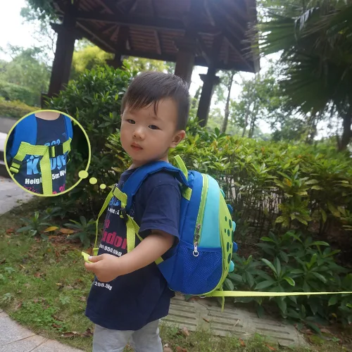 Miniatura 3 de Yodo, Bolsa para almuerzo aislada y mochila preescolar infantil, con correa de arnés de seguridad para niños o niñas, Dinosaur