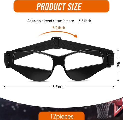 Miniatura 4 de Weewooday Paquete de 12 gafas de baloncesto ajustables para entrenamiento deportivo, ayuda para entrenamiento de equipo, equipo de baloncesto