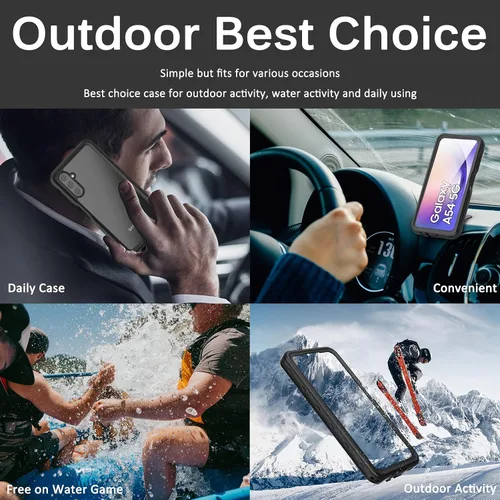 Miniatura 7 de Miimall Funda impermeable compatible con Samsung Galaxy A54 5G, protector de pantalla transparente HD integrado, parachoques completo a prueba