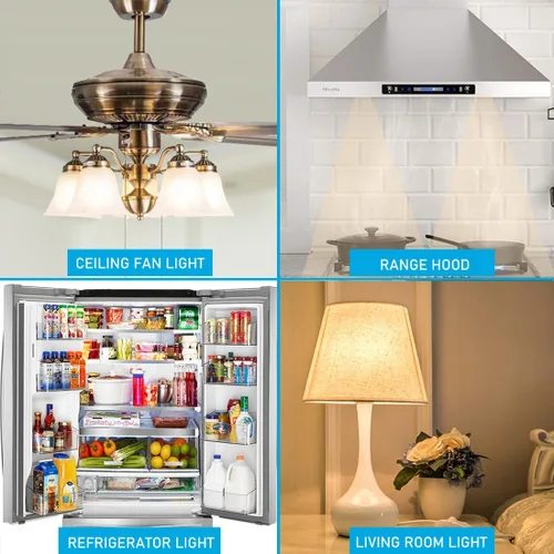 Miniatura 2 de YukiHalu, Bombilla A15 para electrodomésticos, equivalente a 60 W para campana extractora/bombilla de refrigerador/luz de ventilador de techo, 600