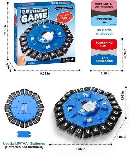 Miniatura 5 de Juego de palabras, juegos de mesa familiares con temporizador de pantalla y 2 modos, juegos de presión de 24 letras de ritmo rápido, juego