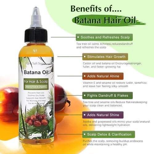 Miniatura 3 de Aceite de batana para el crecimiento del cabello Dr. Sebi 100% aceite de batana natural crudo, cuidado del grosor del cabello más fuerte 4 onzas