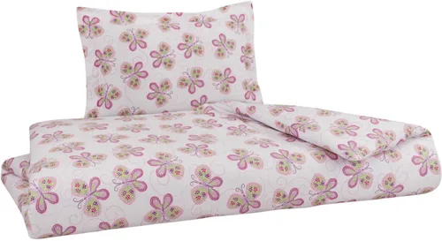Miniatura 18 de DELANNA Juego de funda de edredón de franela 100% algodón, 1 funda de edredón de 68 x 90 pulgadas y 1 funda de almohada de 20 x 26 pulgadas