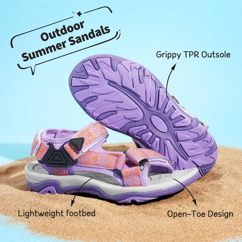 Miniatura 4 de DREAM PAIRS Sandalias de verano para niños, ligeras y ajustables (para niños y niñas, grandes y pequeños).