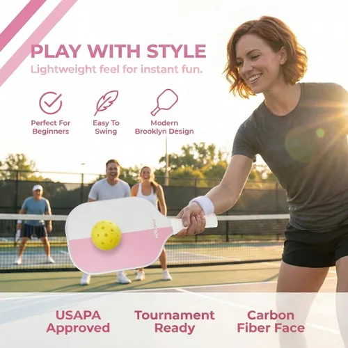 Miniatura 2 de Brooklyn Pickleball Co. – Carbon Fiber Pickleball Paddles – USAPA Approved, Honeycomb Core, Cushioned Grip, Lightweight Design – Single Paddles &