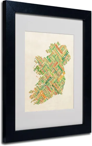 Trademark Fine Art Ireland I Matted - Arte enmarcado por Michael Tompsett en marco negro, 11 x 14 pulgadas