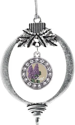 Miniatura 124 de Inspired Silver - Bonita bandera estadounidense - Adorno de Navidad plateado - Adorno de árbol de Navidad con dije circular con circonita cúbica