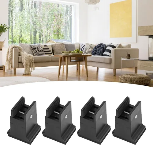 Miniatura 2 de Dioche Elevadores de muebles de 3.4 pulgadas, 4 piezas ajustables con abrazadera de tornillo, elevadores de sofá de cama resistentes para ajuste