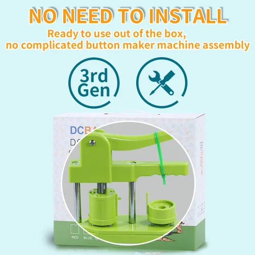 Miniatura 2 de Máquina para hacer botones Happizza, (3ª generación) sin instalación de 25 mm (1 pulgada) kit de máquina de prensa de botones de bricolaje, máquina