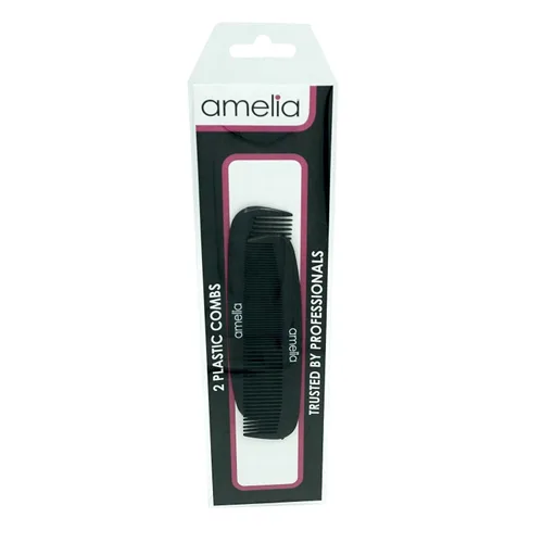 Miniatura 3 de Amelia Beauty, peine de bolsillo de plástico negro de 5 pulgadas, fabricado en Estados Unidos, peine de bolsillo de grado profesional, portátil
