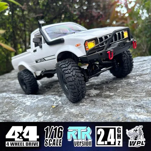 Miniatura 3 de HLSFWDRIVE Camiones RC WPL C24-1, RC Rock Crawler, RC Truck 4x4, Escala 1/16, RC Crawler Todo Terreno, Camioneta de Control Remoto 2.4G, Todo