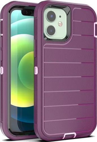 Miniatura 11 de YmhxcY Funda para iPhone 12/iPhone 12 Pro [2 Protectores de Pantalla de Vidrio Templado] Cubierta Duradera de 3 Capas A Prueba de Caídas/Funda