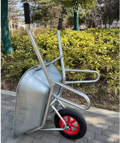 Miniatura 3 de Etlegor Carretilla agrícola, Carretilla galvanizada 2 neumáticos Carretilla volquete perfecto para transportar arena, suciedad, residuos de jardín