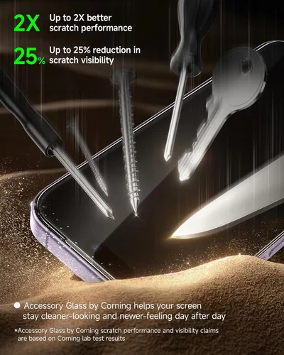Miniatura 8 de SMARTDEVIL Corning™ Protector de pantalla accesorio para iPhone 17 - Diseño de alineación OnePress, vidrio templado reforzado 10H con precisión