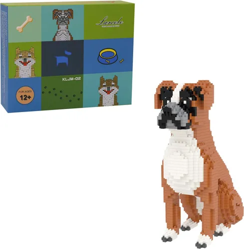 Miniatura 16 de Larcele Juego de Bloques de Construcción de Perro Micro, Kit de Ladrillos de Juguete de Construcción Mini para Mascotas, 950 Piezas KLJM-02