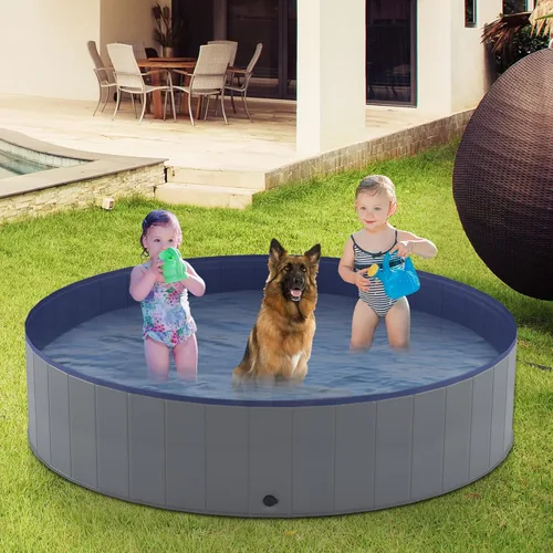 Miniatura 6 de Niubya - Alberca plegable para perros de plástico duro, bañera portátil para mascotas, perros y gatos, piscina para vadeo de mascotas