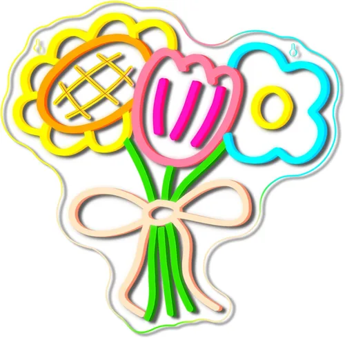 Miniatura 9 de Letrero de Neón de 3 Flores, Luces LED de Neón de Flores, Blanco Frío Cálido Amarillo, Acrílico de Montaje en Pared LED Bohemio Señalización