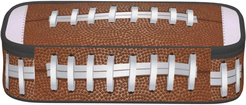Miniatura 4 de Estuche de lápices con textura de pelota de fútbol americano, bolsa de almacenamiento de gran capacidad, bolsas de papelería con cremallera, soporte