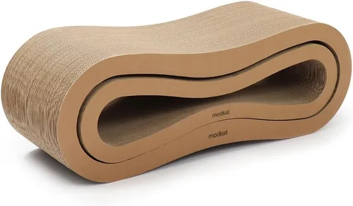 Miniatura 5 de Modkat® Premium 2 Juego de Rascadores para Gatos. Tamaños Grande (76.2L X 26.9H cm) y Pequeño (67.5L X 17.8H cm). Rasca, Juega, Salón. Cartón